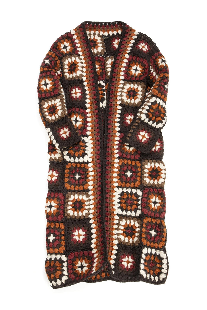 Woolen Granny Square Crochet Kimono