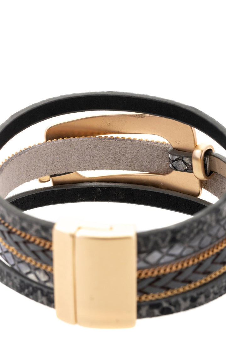 Vegan Leather Buckle Bracelet