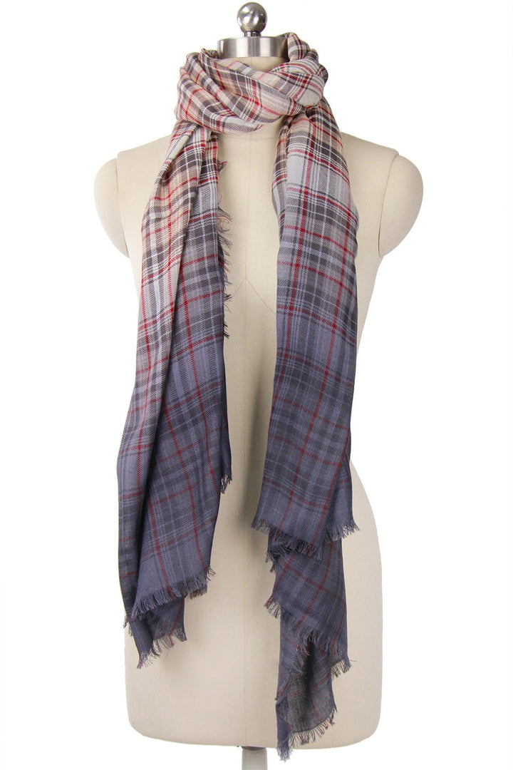 Queens Plaid Wool Ombre Scarf