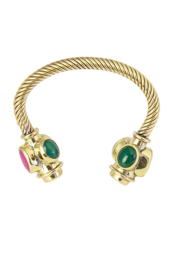 Multicolor Stone Cuff Bracelet