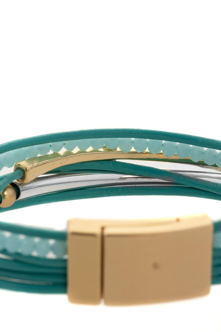 Golden Arrow Leather Bracelet