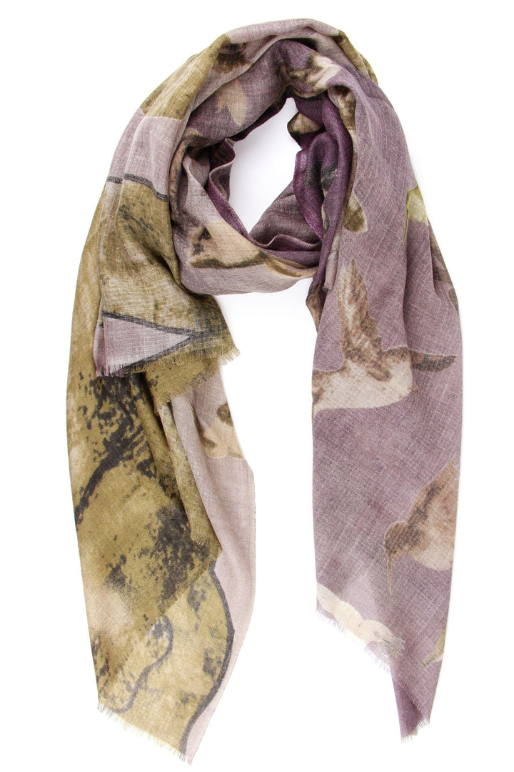 Humming Bird Scarf with Eyelash Fringe