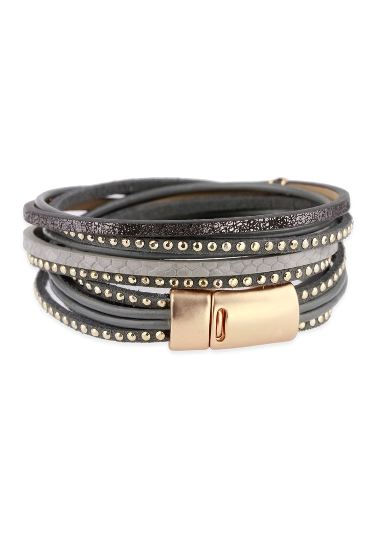 Stud Leather Wrap Bracelet
