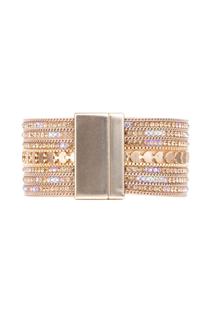 Faux Suede Glistening Gold Bracelet