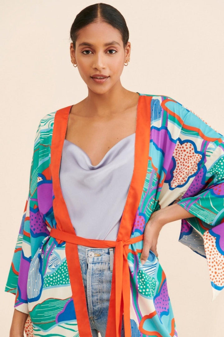 Willow Graphic Garden Kimono