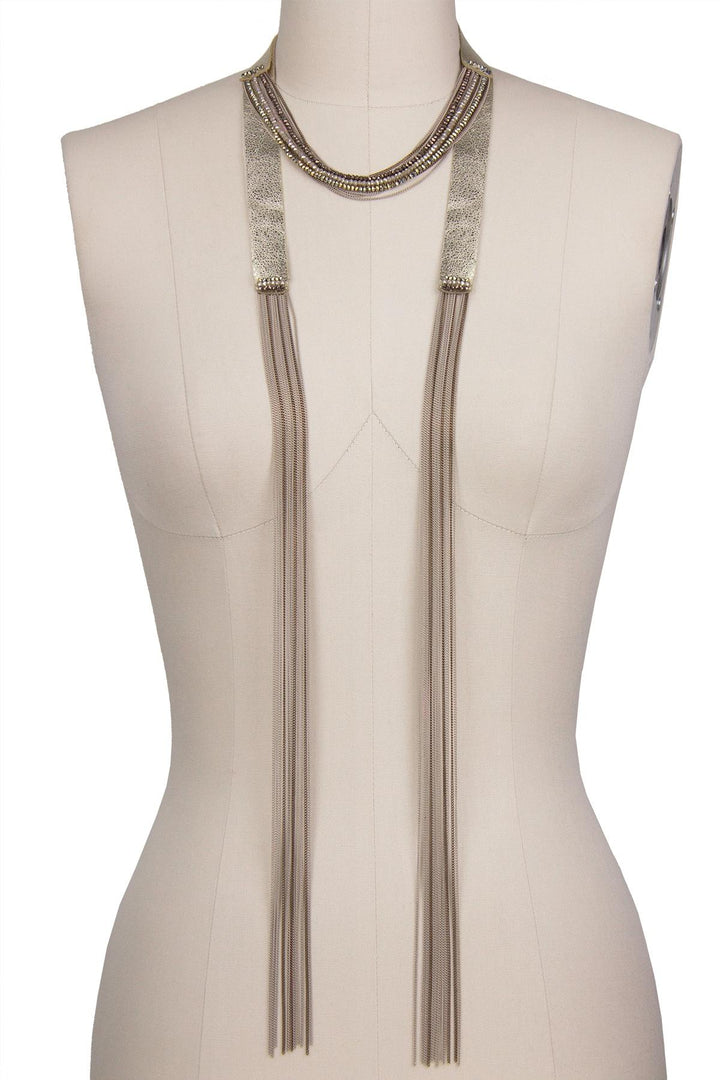 Long Double Jaded Choker Necklace