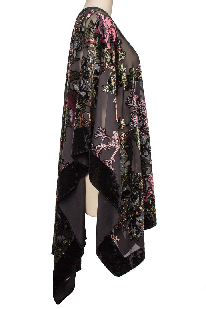 Black Velvet Kimono for Winter