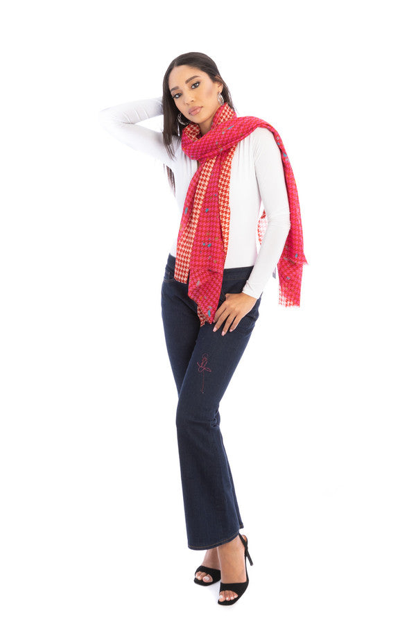 Fun Houndstooth Scarf
