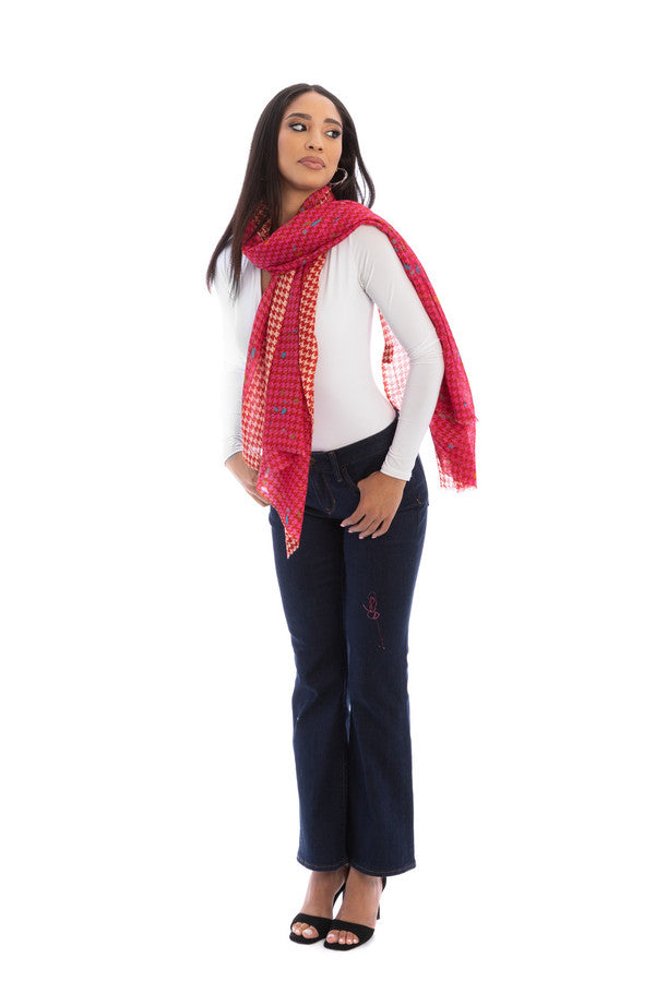 Fun Houndstooth Scarf