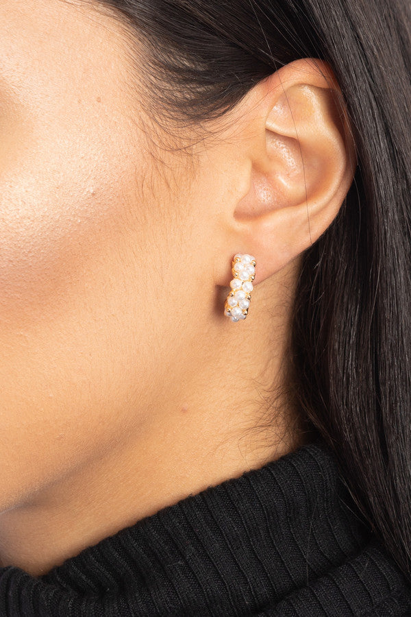 Seraphina Pearl Hoop Earrings