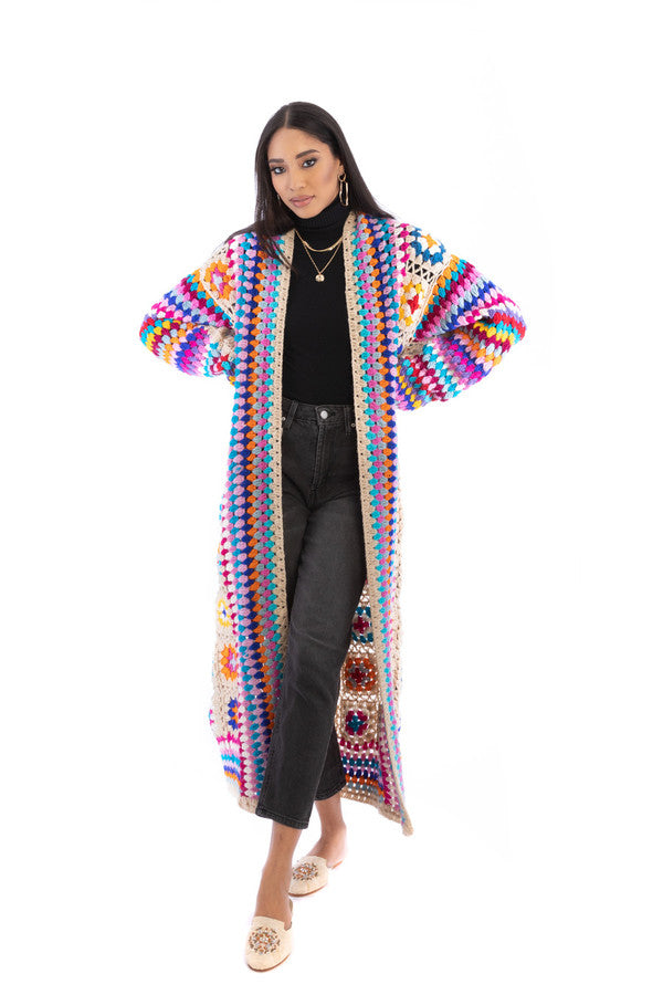 Granny Crochet Handmade Long Kimono