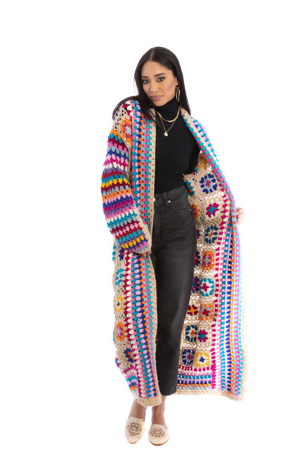 Granny Crochet Handmade Long Kimono