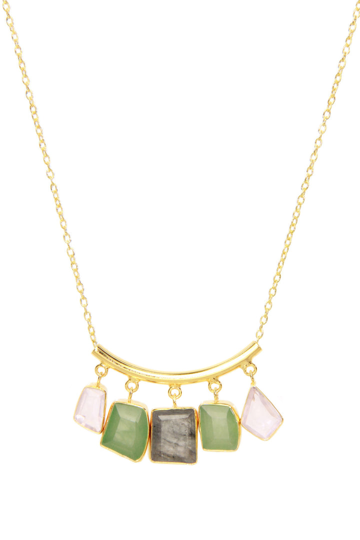 Gemstone Drop Long Necklace