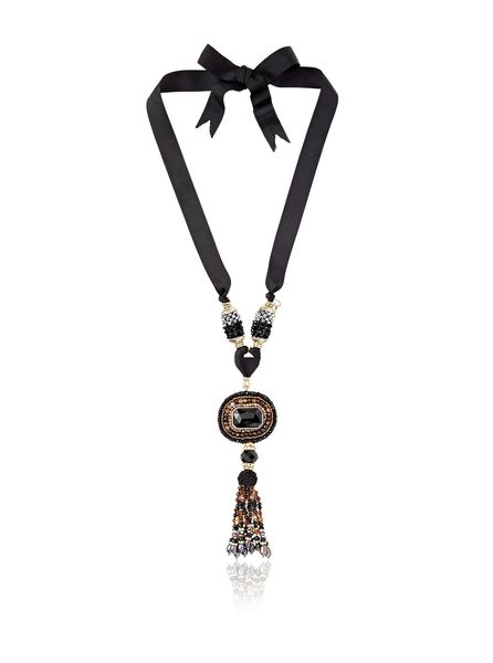 Tribal Tassel Ribbon Statement Necklace