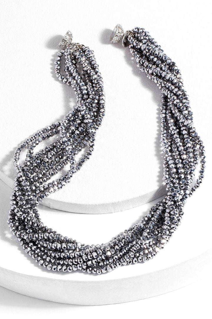 Multi Strand Short Crystal Necklace