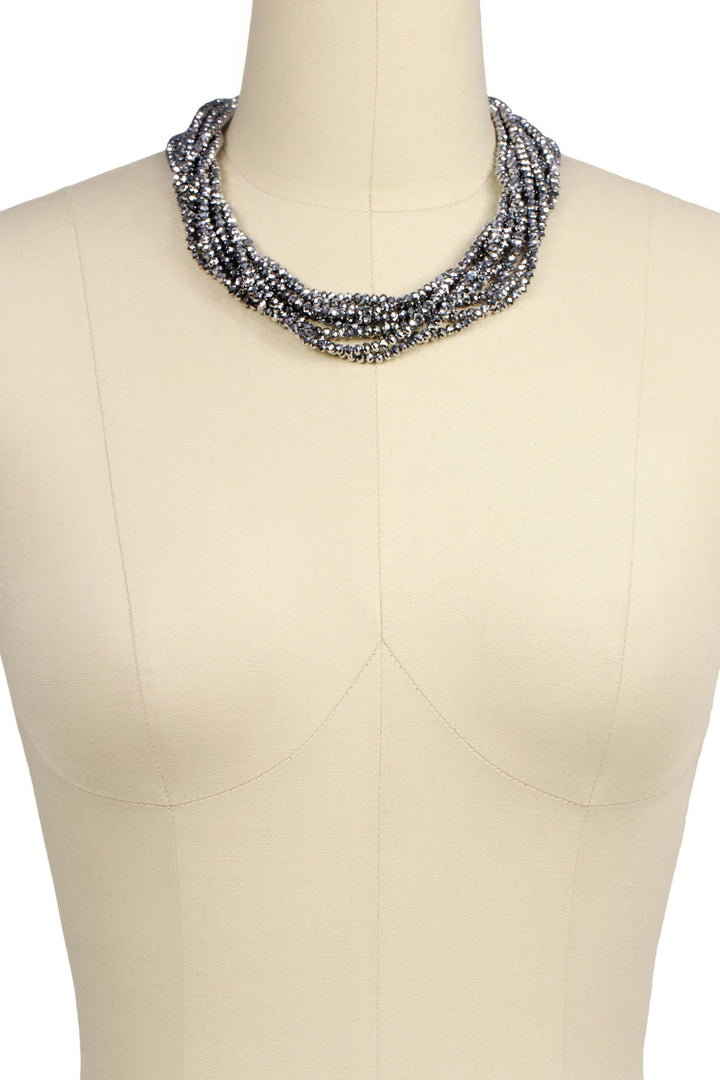 Multi Strand Short Crystal Necklace