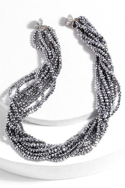 Multi Strand Short Crystal Necklace
