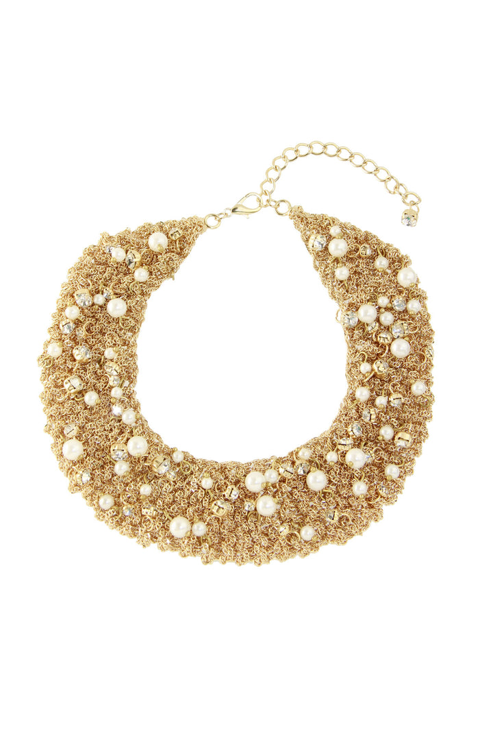 Crochet Necklace with Pearls
