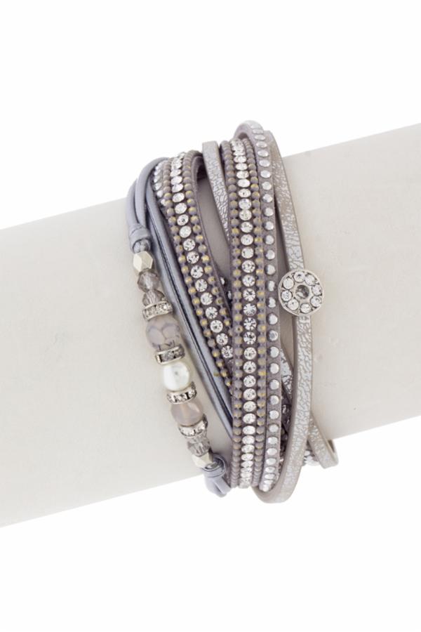 Indulgent Beaded Rhinestone Stackable Chain Bracelet