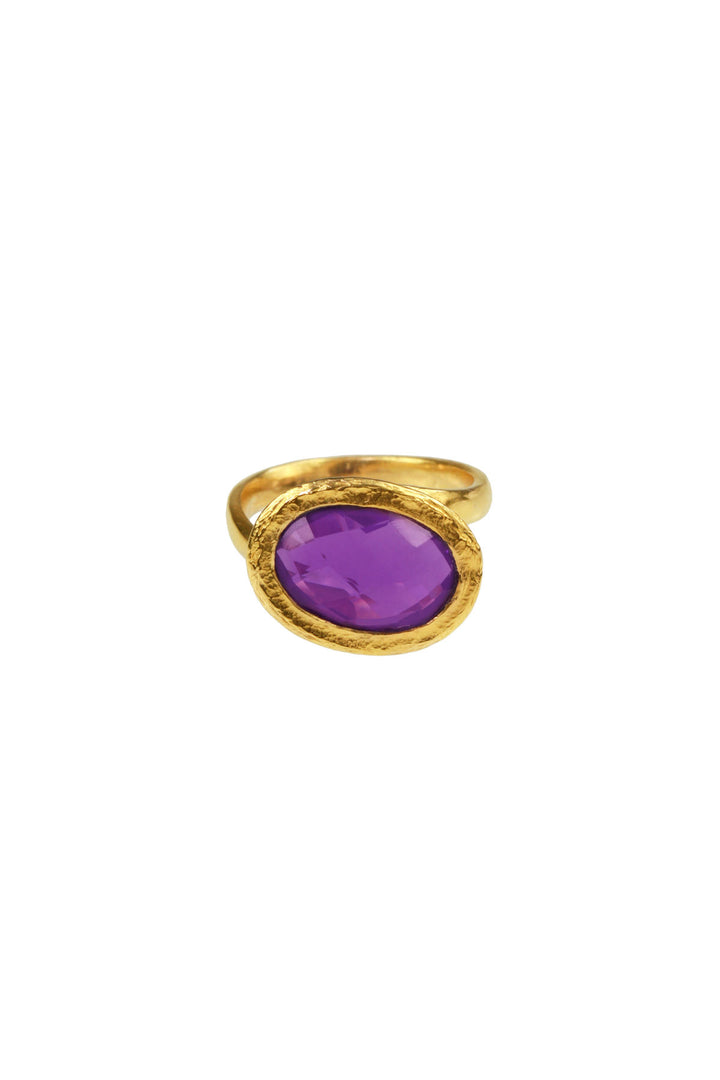 Saachi Amethyst Oval Assymetri Ring