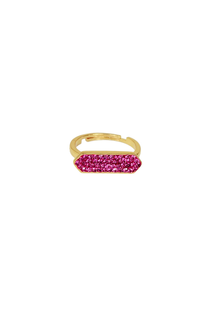 Crystal Bar Gold Plated Ring