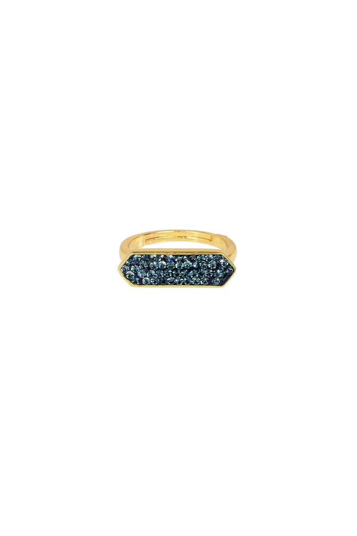 Crystal Bar Gold Plated Ring