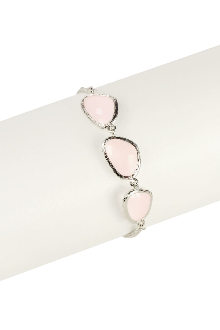 Rose Quartz Silver Toggle Bracelet