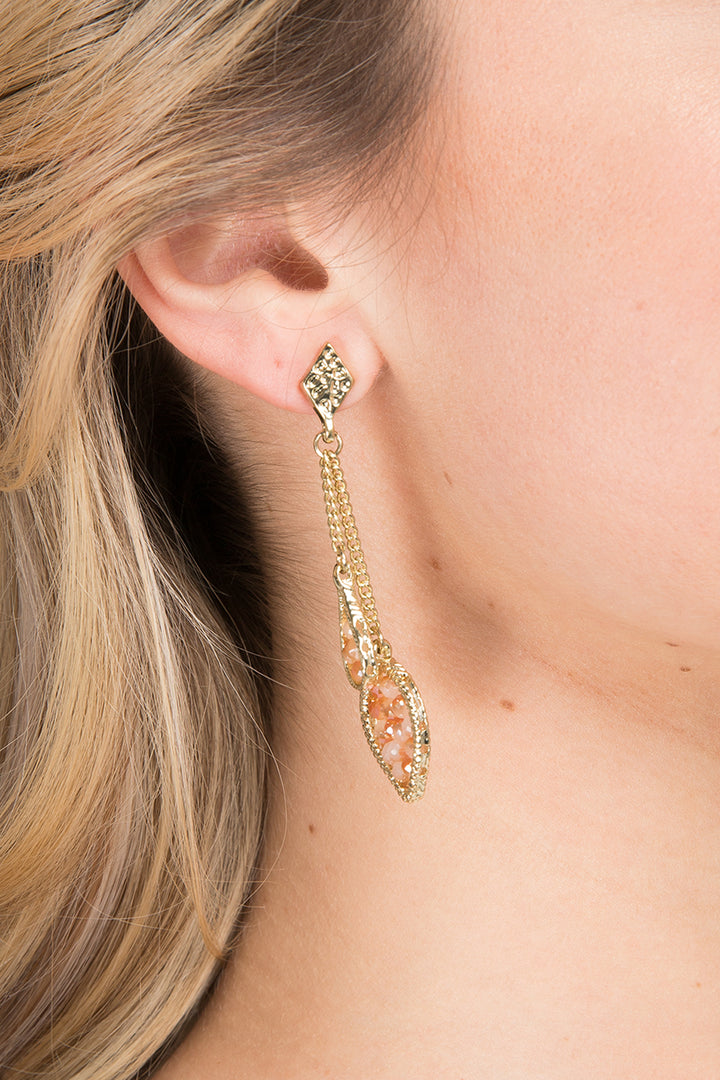 Crystal Bead Dangle Earrings