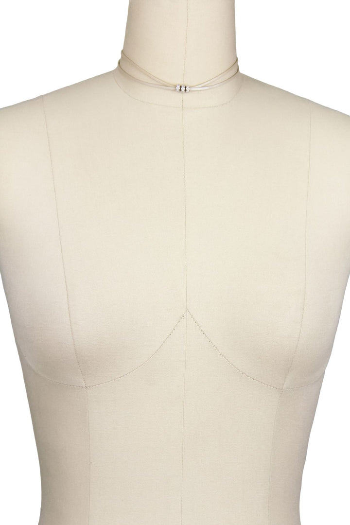 Metallic Taupe Leather Choker with crystal