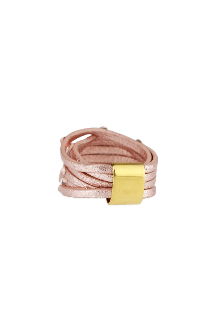 Leather Crystal Ring