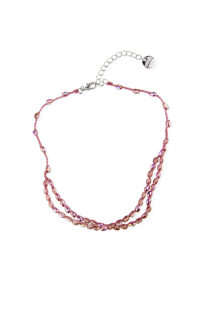Beaded Crochet Choker Pink