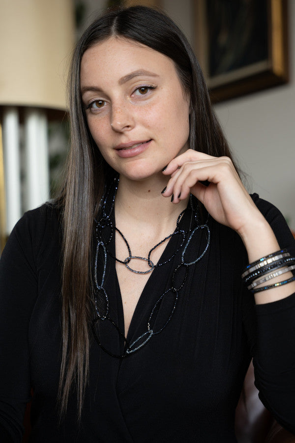 Long Sampark Oval Linked Necklace