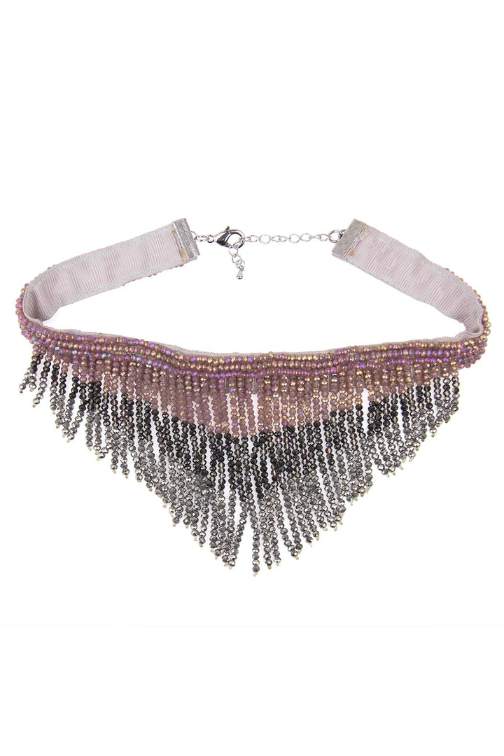 Striking Crystal Beaded Statement Choker Necklace