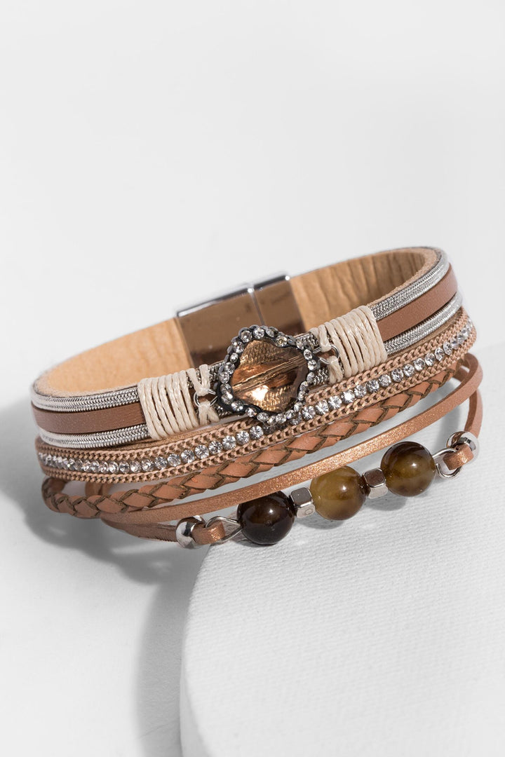Mixed-In Leather Bracelet
