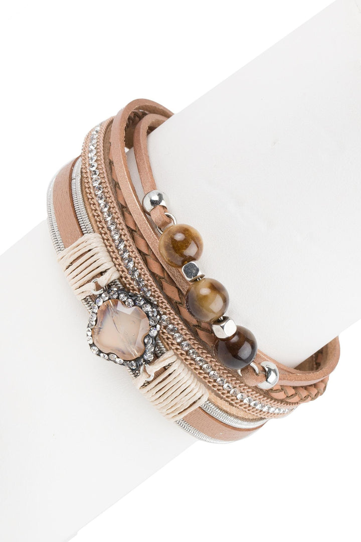 Mixed-In Leather Bracelet