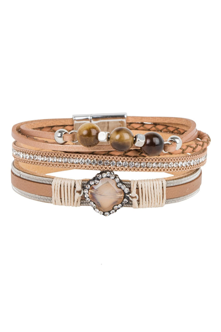 Mixed-In Leather Bracelet