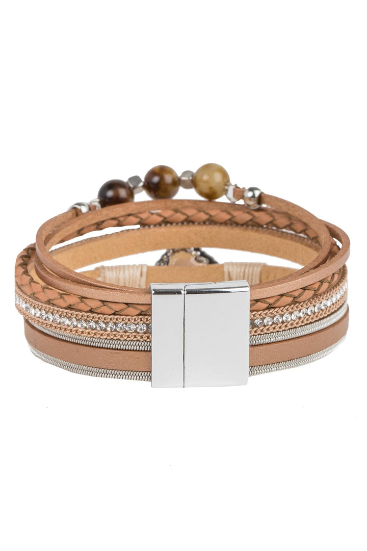 Mixed-In Leather Bracelet