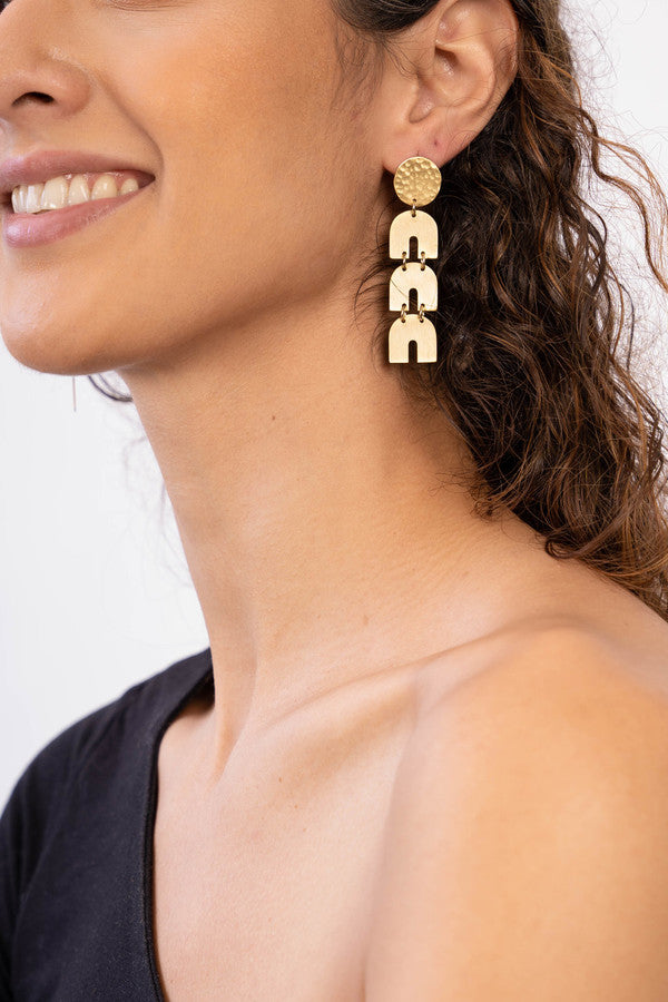 Iris Hammered Rainbow Earring