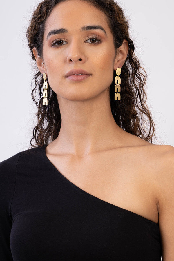 Iris Hammered Rainbow Earring