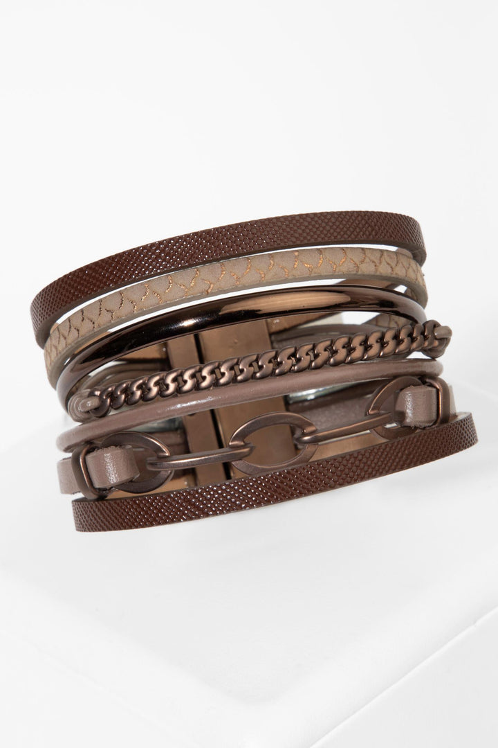 Brink Chain Link Leather Bracelet