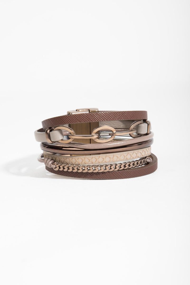 Brink Chain Link Leather Bracelet