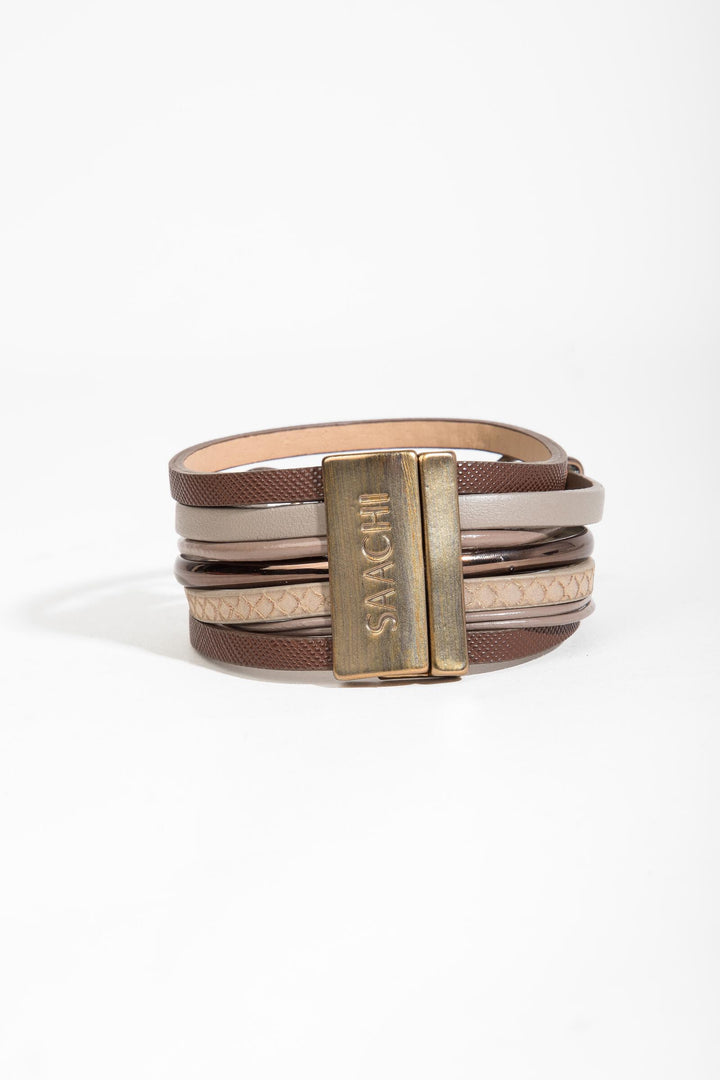 Brink Chain Link Leather Bracelet