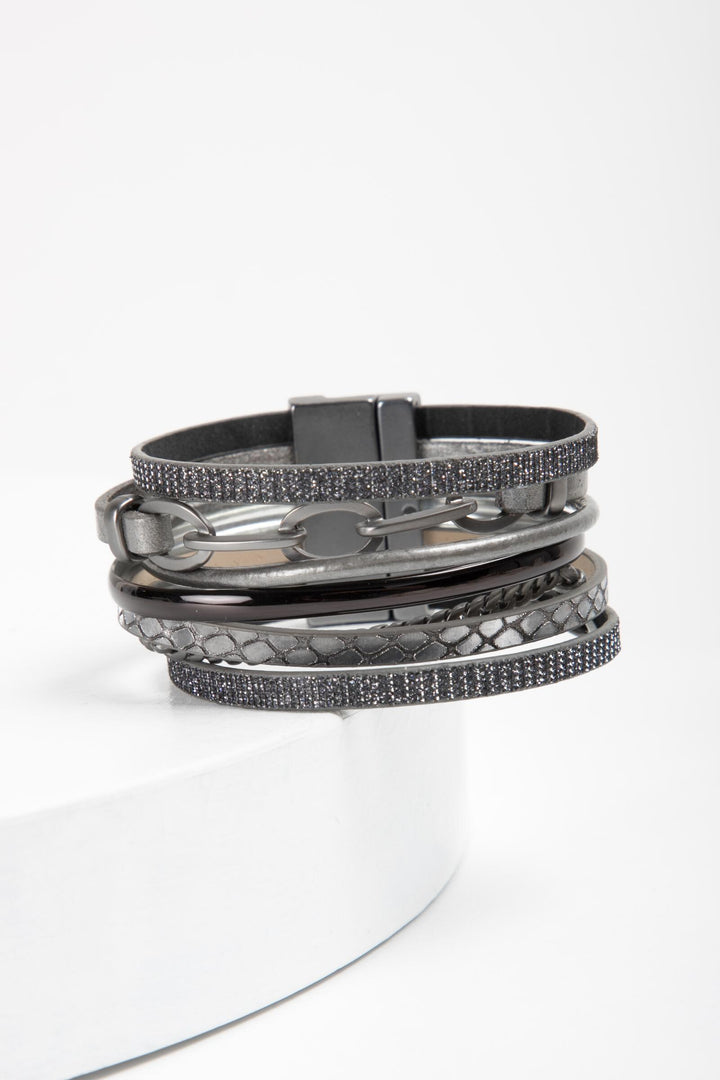 Brink Chain Link Leather Bracelet