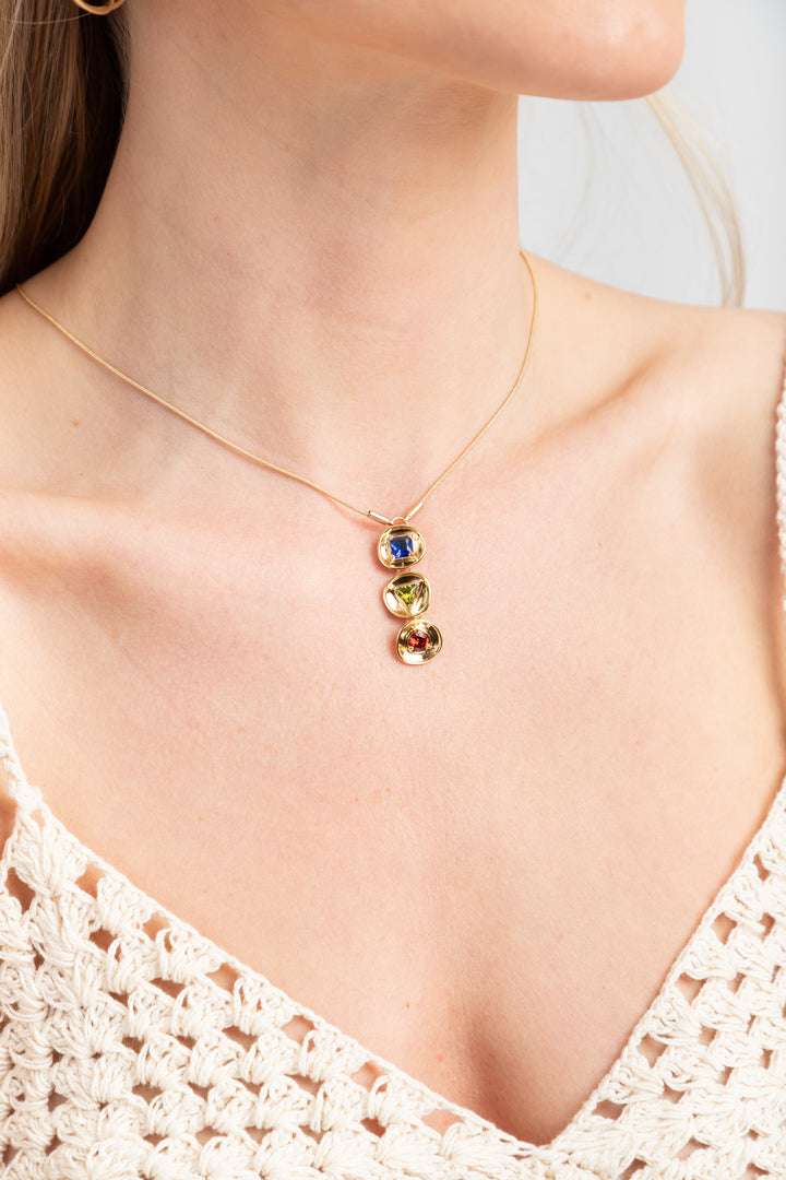 Divine Three Charm Pendant Necklace