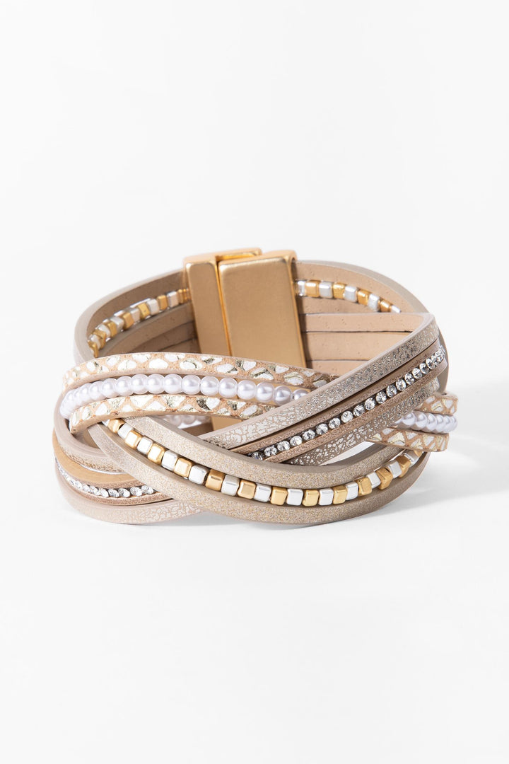 Stark Mixed Bead Leather Bracelet