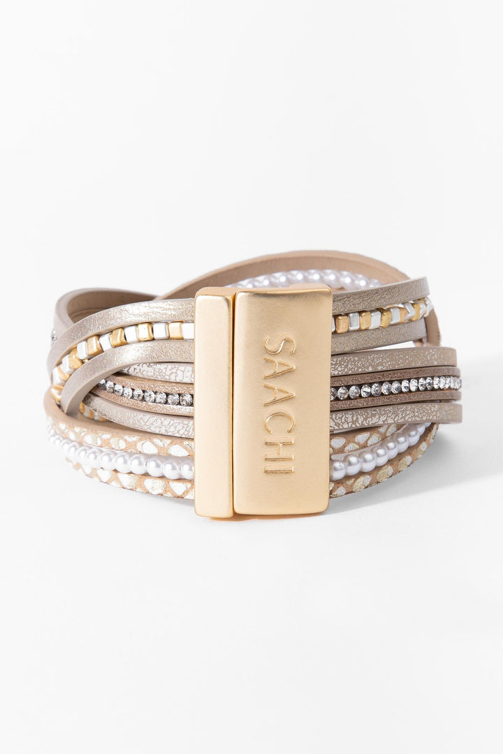 Stark Mixed Bead Leather Bracelet