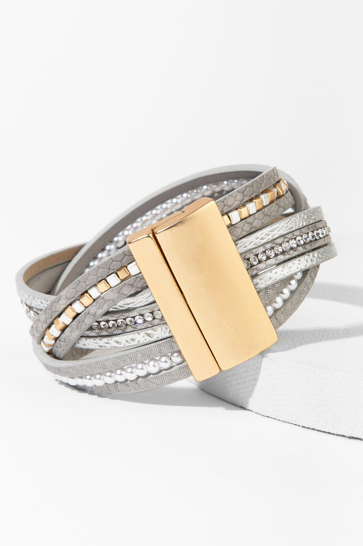 Stark Mixed Bead Leather Bracelet