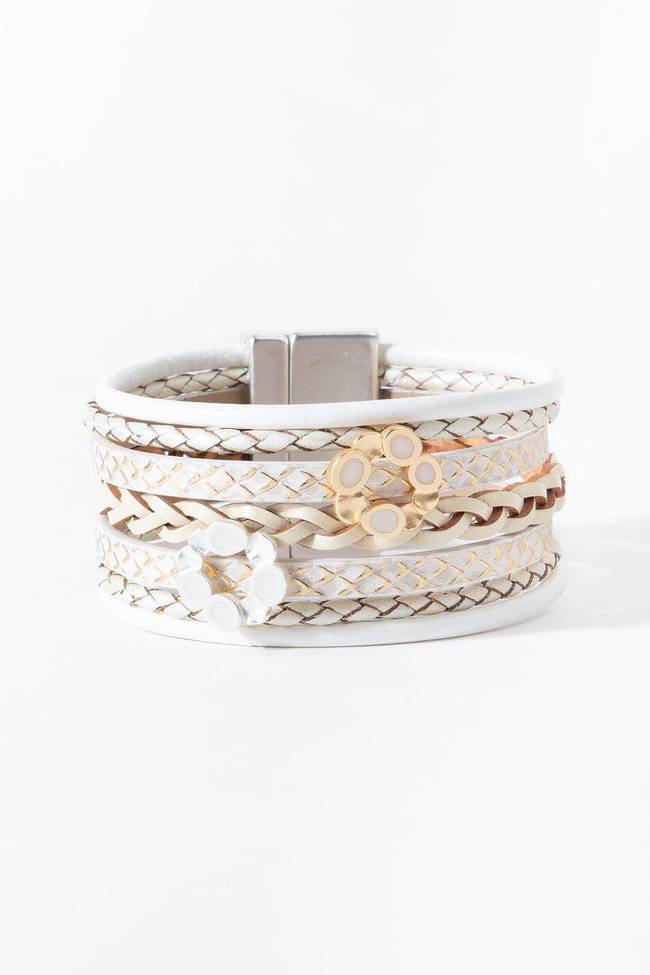 Frostine Charm Leather Bracelet