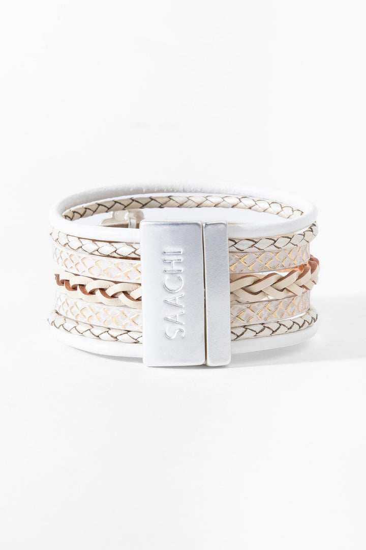 Frostine Charm Leather Bracelet