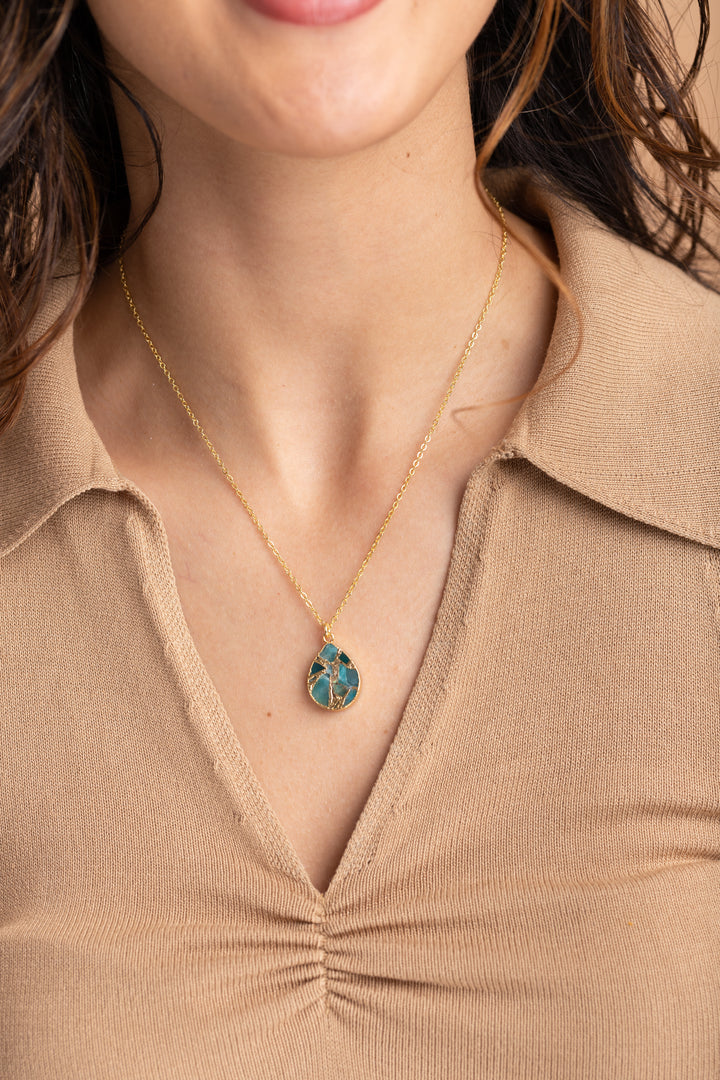 Mojave Pear Shape Gemstone Necklace